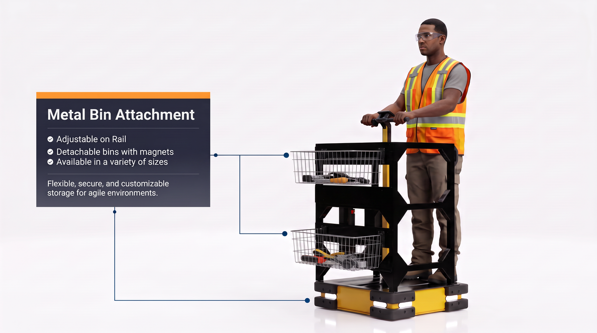 Electric Burden Carrier — Modular Warehouse Material Handling Cart