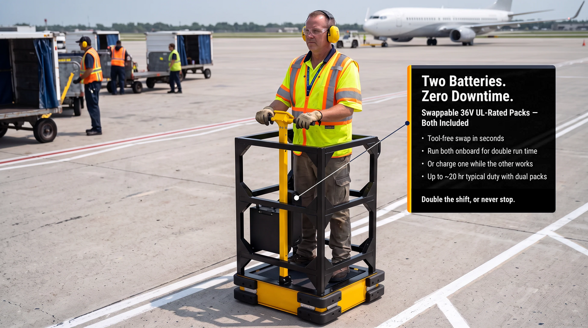 TexTrack stock chaser alternative: compact electric standing scooter for warehouse picking and transport